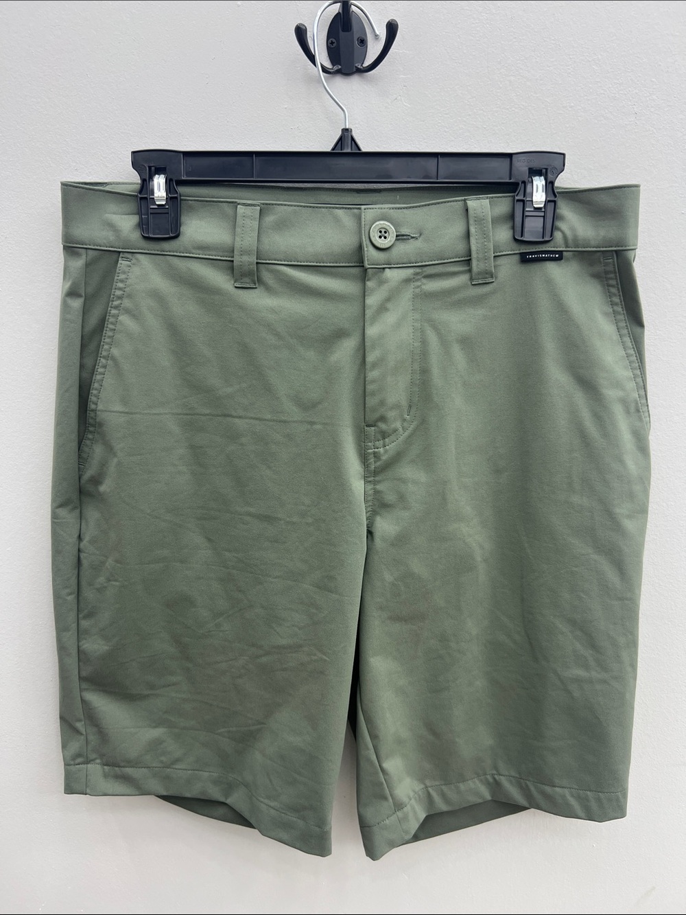 Travis Mathew Olive Green Flat Front Shorts
